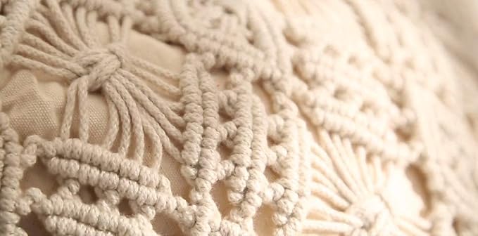Beautiful Macrame Cushions With Cover 16 x 16 inches - Leechoo
